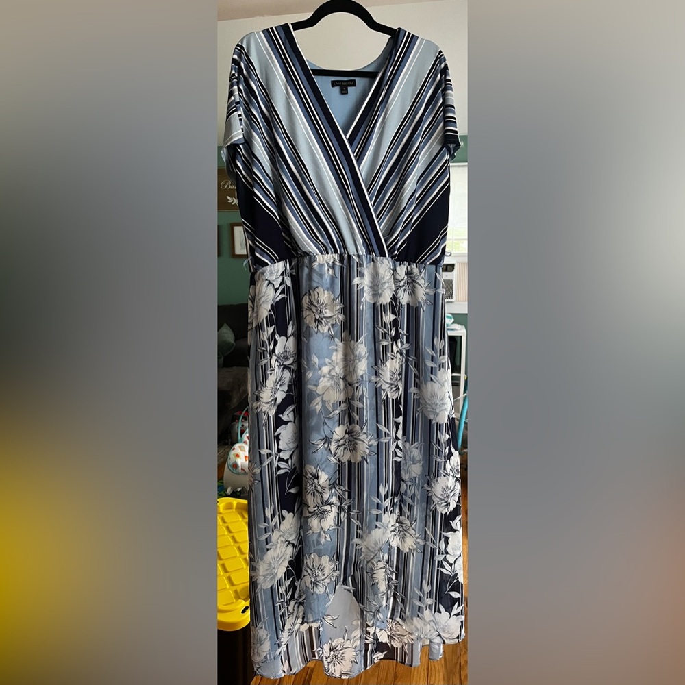 Mixed pattern maxi dress
